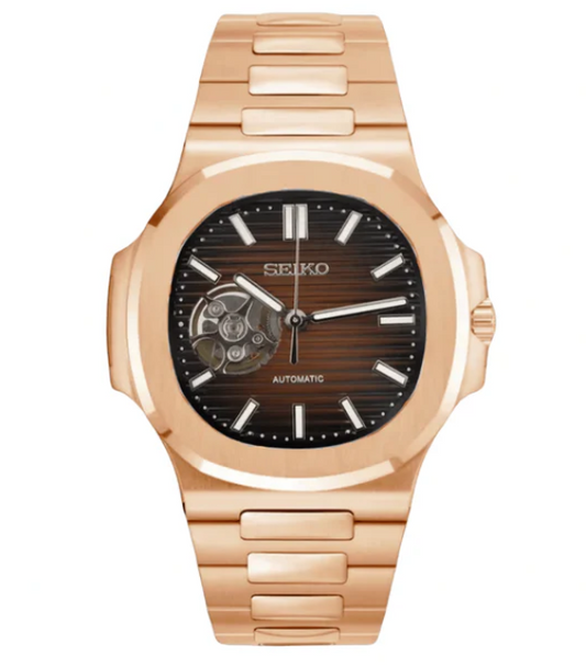 SEIKOMOD NAUTILUS OPEN HEART (Rose Gold, Brown)