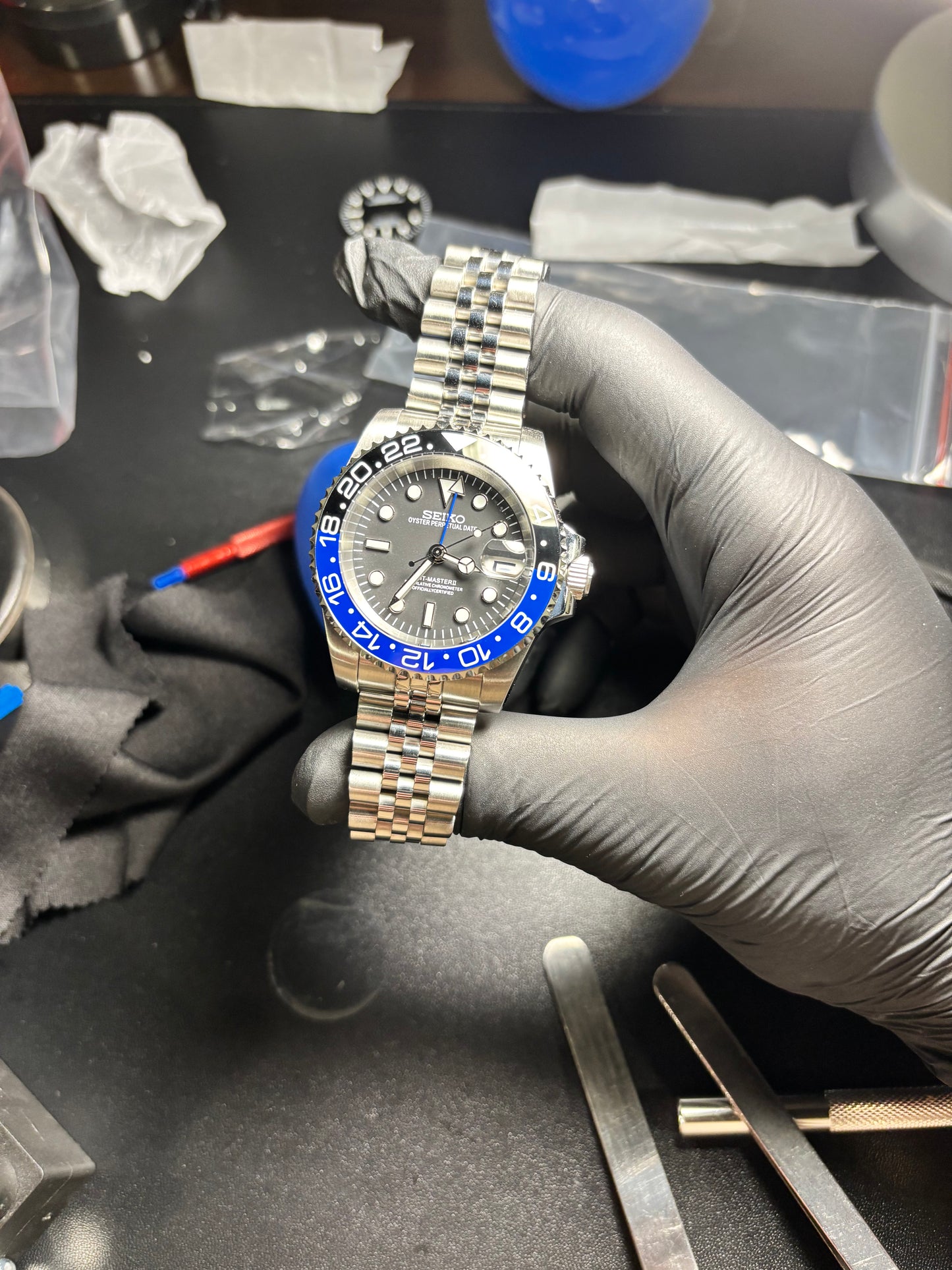 [SEIKO] GMT BAT - 40mm -   Brand New - Custom MOD watch - Black Dial