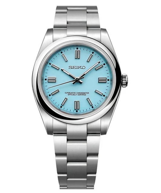 SEIKOMOD DATE JUST OYSTER (Tiffany Blue)
