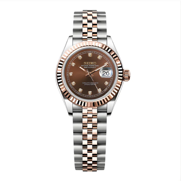 DATEJUST LADIES (2 Tone Rose Gold, Chocolate Gem)